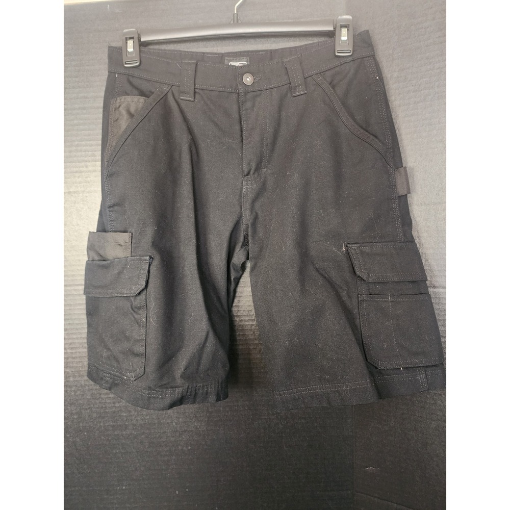 Genuine Dickies Mens Black Ripstop Cargo Shorts Utility Workwear Pockets 30 READ